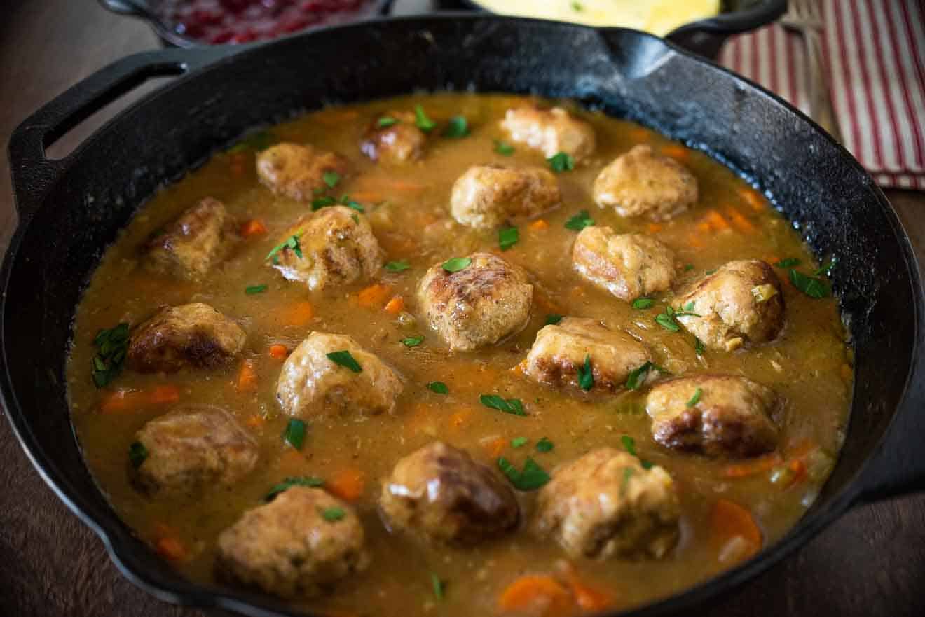 Turkey Meatball and Gravy Casserole