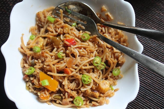 Vegetarian Noodle Fried Rice Recipe
