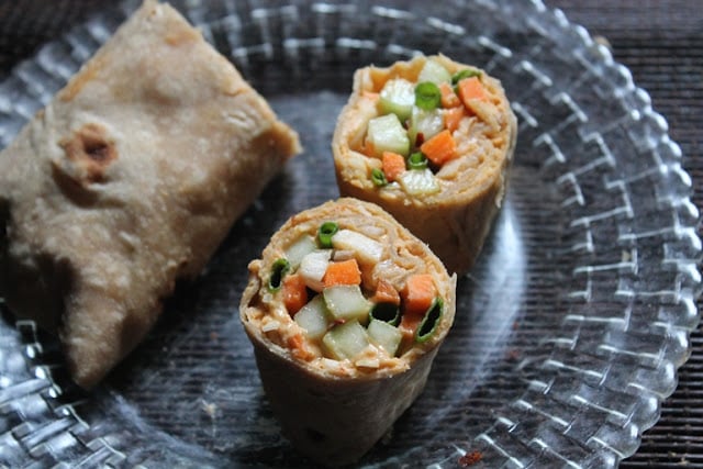 Hummus wrap recipe (vegan wrap, vegetable hummus wrap)