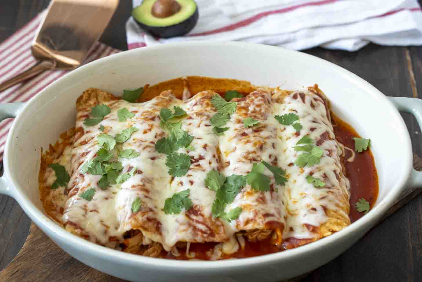 Hatch Green Chili Chicken Enchiladas