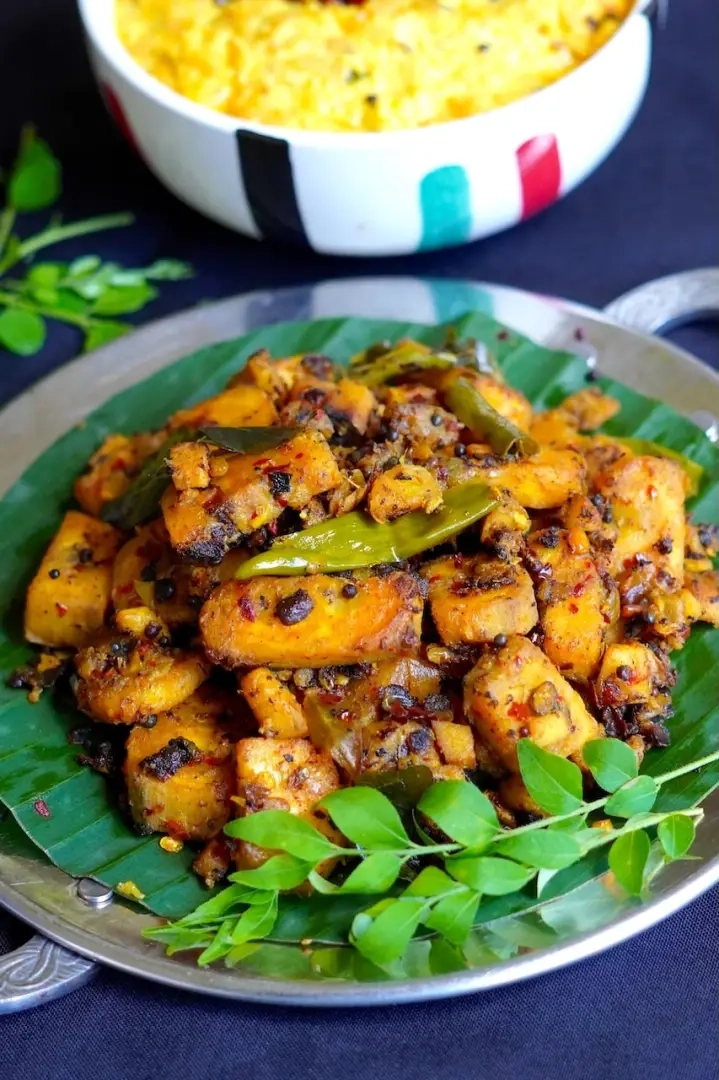 Kaya Mezhukkupuratti Recipe (Raw Banana Stir Fry)